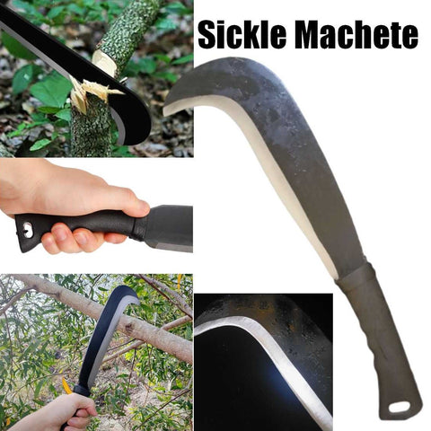 Heavy Duty Sickle Machete for Gardening Weeding Tool, Camping, Outdoor