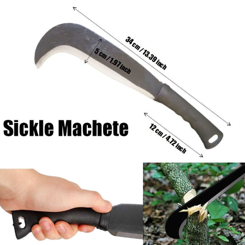 Heavy Duty Sickle Machete for Gardening Weeding Tool, Camping, Outdoor