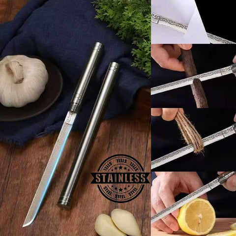 Creative Portable Stick Fruit Knife with Sheath Compact Blade Home Outdoor