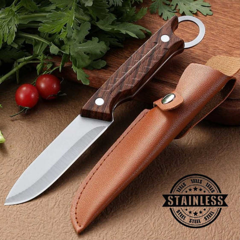 Stainless Steel Portable Compact Outdoor Finger Ring Knife with Sheath