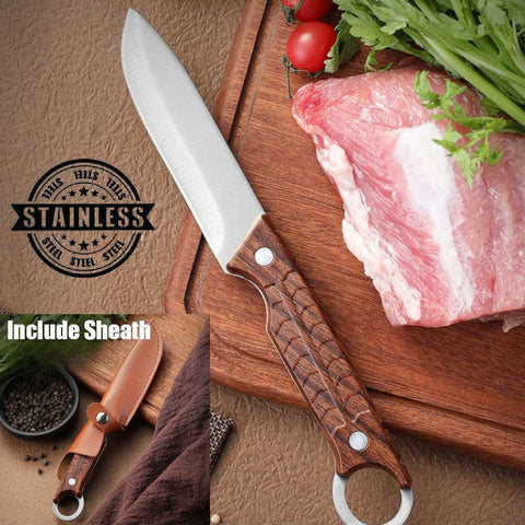 Stainless Steel Portable Compact Outdoor Finger Ring Knife with Sheath