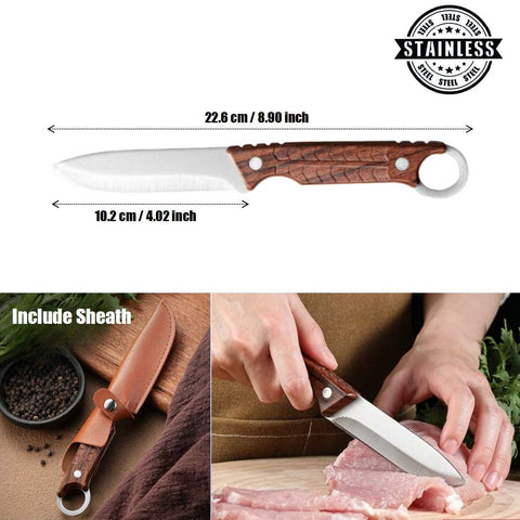 Stainless Steel Portable Compact Outdoor Finger Ring Knife with Sheath