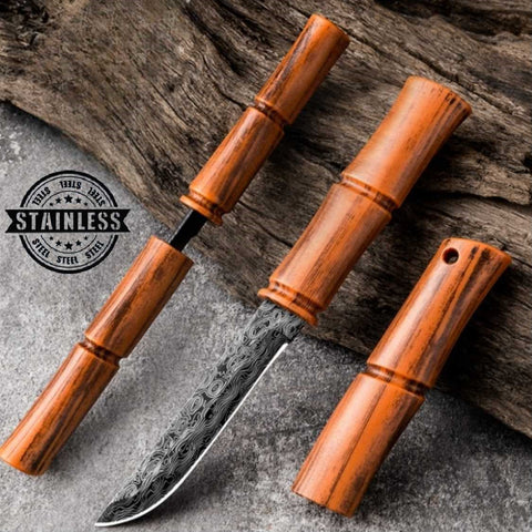 Bamboo-Style Stainless Steel Outdoor Fruit Knife