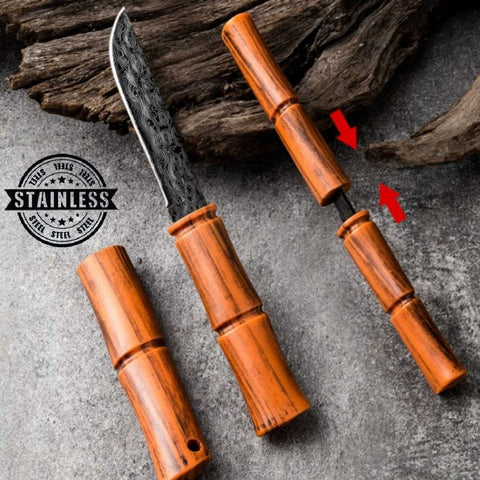 Bamboo-Style Stainless Steel Outdoor Fruit Knife