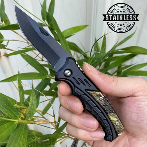 Stainless Steel Pocket Knife Folding Outdoor Knife for Camping Hiking EDC