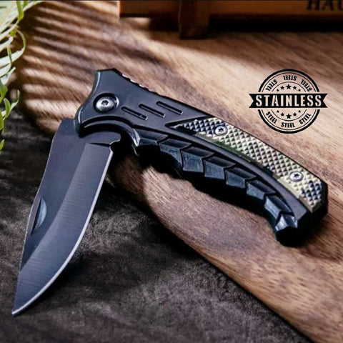 Stainless Steel Pocket Knife Folding Outdoor Knife for Camping Hiking EDC