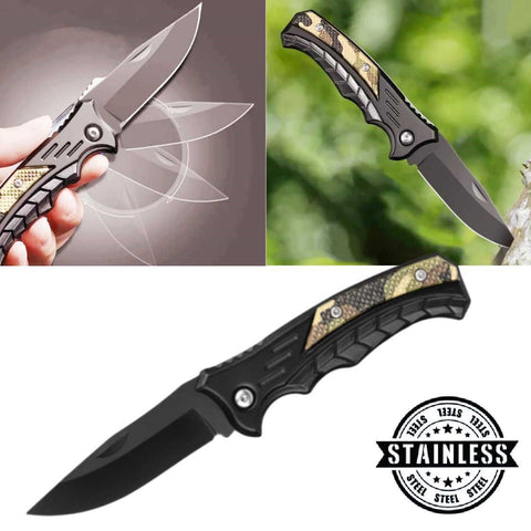 Stainless Steel Pocket Knife Folding Outdoor Knife for Camping Hiking EDC