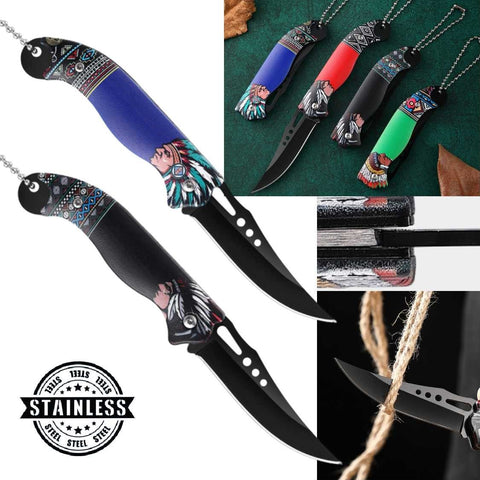 High-Strength Stainless Steel Folding Outdoor Knife Fruit Knife EDC ( Black)