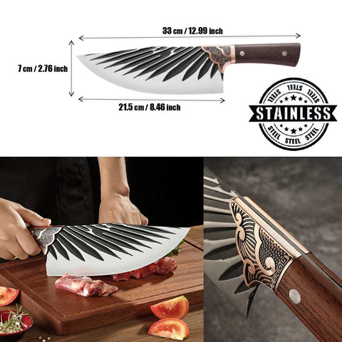 Forged Stainless Steel Kitchen Cleaver for Effortless Chopping and Slicing