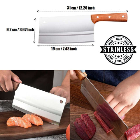 Stainless Steel Kitchen Chef Cleaver Knife Lightweight Sharp Slicing Knife