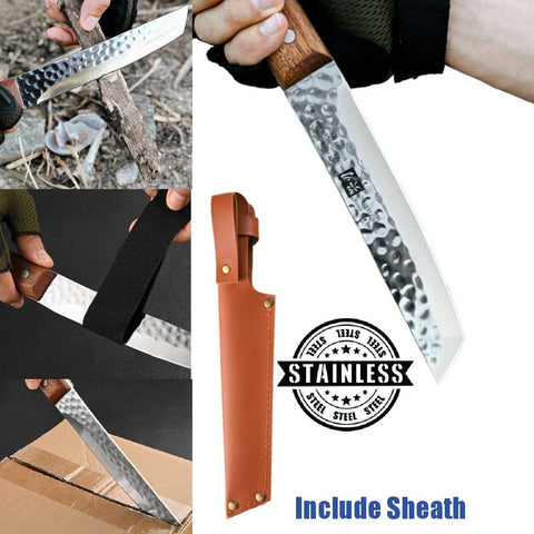 Stainless Steel Camping Knife Outdoor Fixed Blade Knife with Sheath