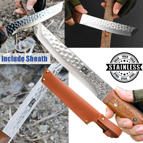 Stainless Steel Camping Knife Outdoor Fixed Blade Knife with Sheath