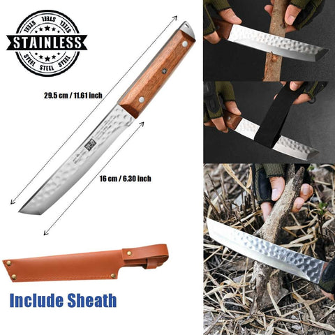 Stainless Steel Camping Knife Outdoor Fixed Blade Knife with Sheath