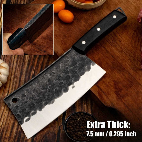 Heavy-Duty Bones Cutter Butcher Knife Extra Thick 7.5mm Blade