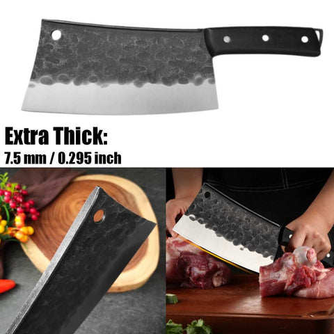 Heavy-Duty Bones Cutter Butcher Knife Extra Thick 7.5mm Blade