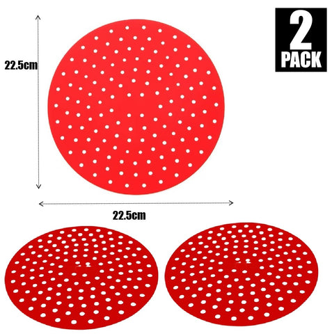 Air Fryer Oven Liners Silicone Mats Baking Basket Bowl Accessories-9 inch
