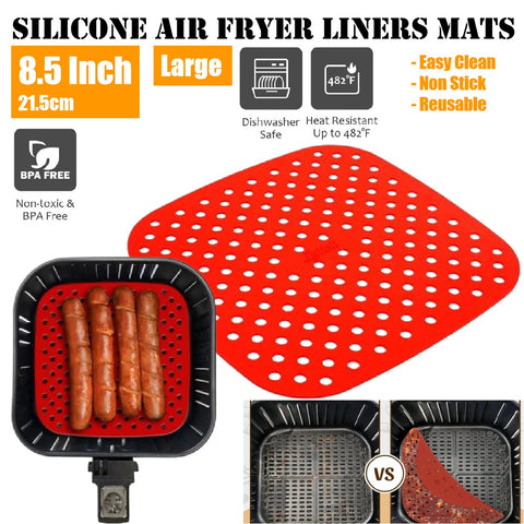 Air Fryer Oven Liners Silicone Mats Baking Basket Bowl Accessories-8.5 inch