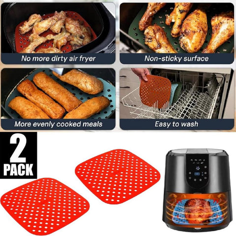 Air Fryer Oven Liners Silicone Mats Baking Basket Bowl Accessories-8.5 inch