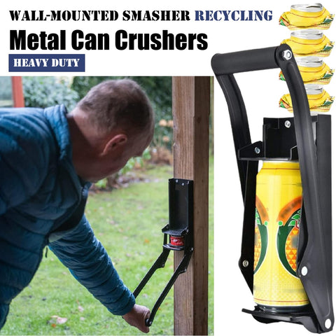 Heavy Duty Wall Mounted Can Crusher Recycle Bin Beer Can