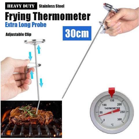 30cm Stainless Steel Cooking Digital Thermometer Probe Portable