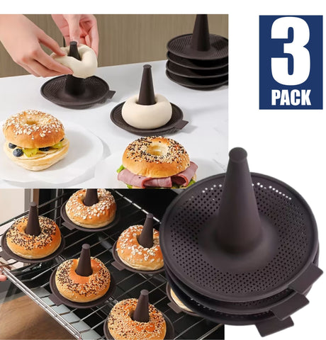 3Pack Silicone Donut Molds Doughnut Moulds Bagels Baking Tray