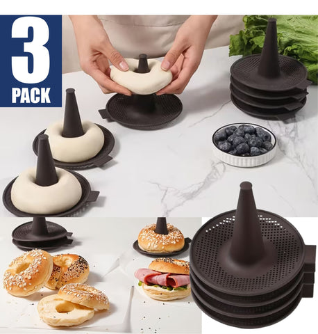 3Pack Silicone Donut Molds Doughnut Moulds Bagels Baking Tray