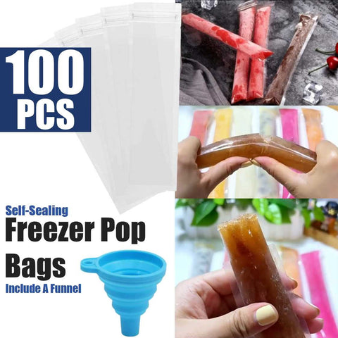 DIY Ice Pop Freezer Bags Popsicle Bags Ice Pop Molds with Funnel