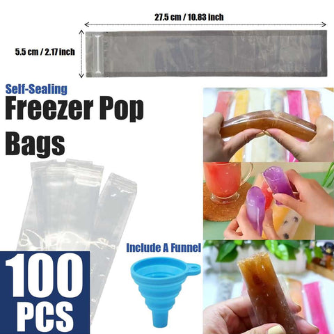 DIY Ice Pop Freezer Bags Popsicle Bags Ice Pop Molds with Funnel