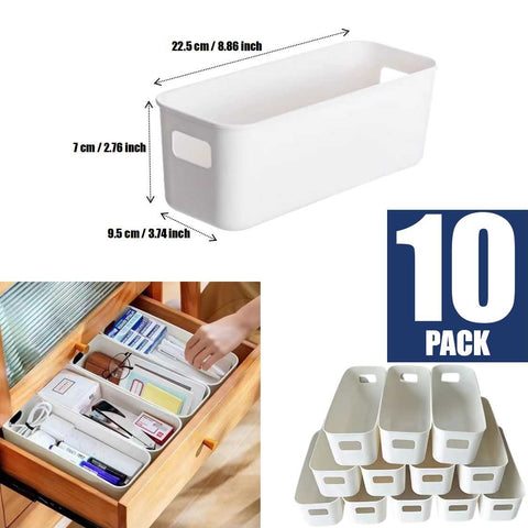 10-Pack Multi-Purpose Space-Saving Stackable Plastic Storage Baskets