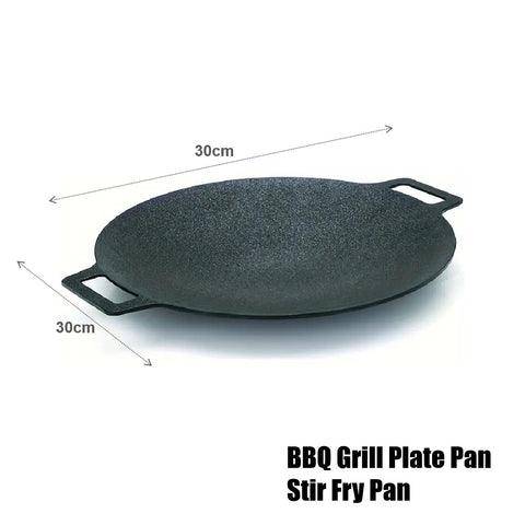 BBQ Burner Grill Plate Pan Stir Fry Pan Camping Gas Stove Cooking Grill Cookware
