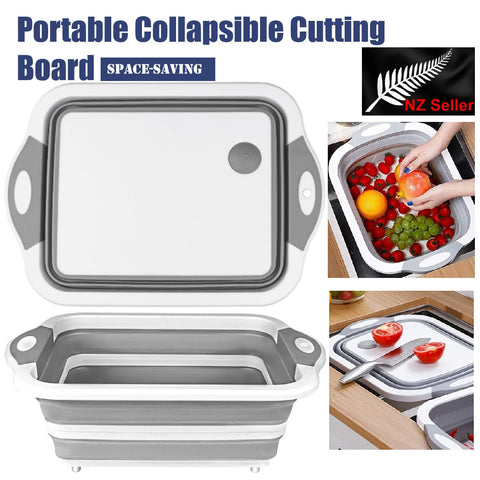Camping Cooking Collapsible Cutting Board with Colander