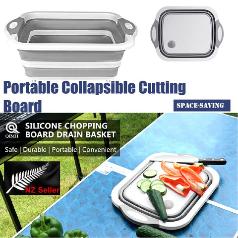Camping Cooking Collapsible Cutting Board with Colander