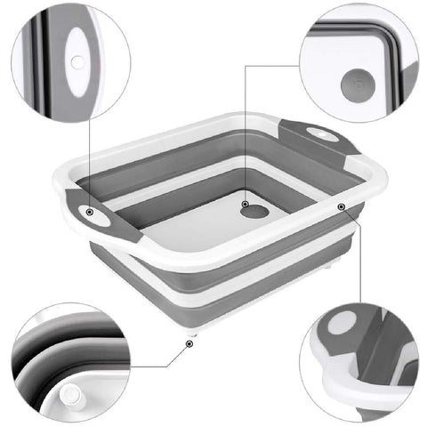 Camping Cooking Collapsible Cutting Board with Colander