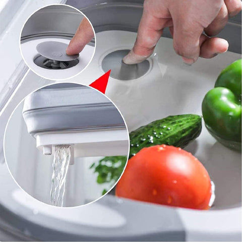 Camping Cooking Collapsible Cutting Board with Colander