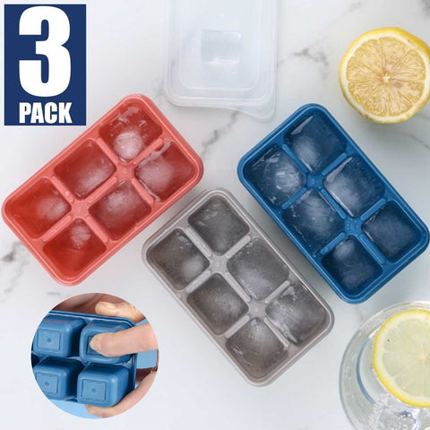 3Pack Large Silicone Ice Cube Ice Balls Trays Mold Cocktail Whiskey