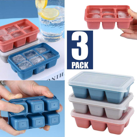 3Pack Large Silicone Ice Cube Ice Balls Trays Mold Cocktail Whiskey