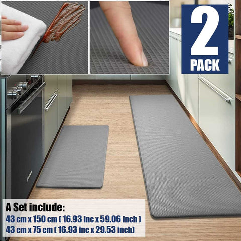 2Piece Floor Mat Door Mat Kitchen Rug Anti Fatigue Ergonomic Standing