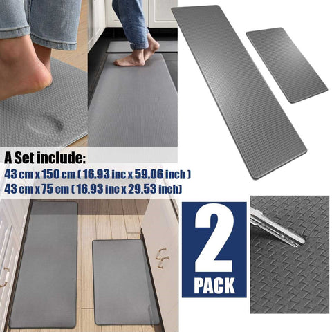2Piece Floor Mat Door Mat Kitchen Rug Anti Fatigue Ergonomic Standing