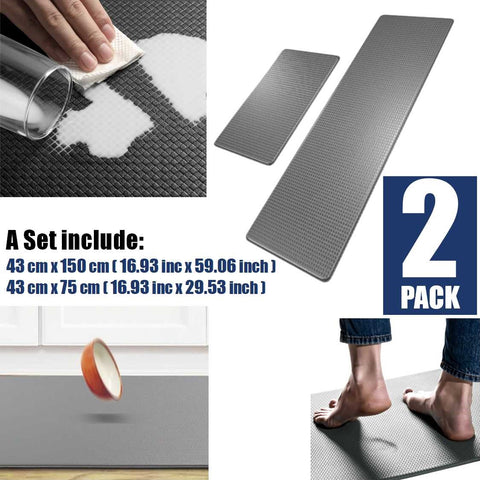2Piece Floor Mat Door Mat Kitchen Rug Anti Fatigue Ergonomic Standing