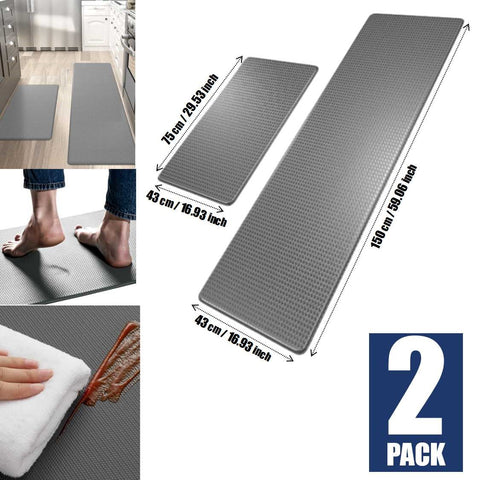 2Piece Floor Mat Door Mat Kitchen Rug Anti Fatigue Ergonomic Standing