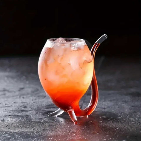 300ml Wine Glass Creative Cocktail Glass Built-In Straw for Home Bar Parties