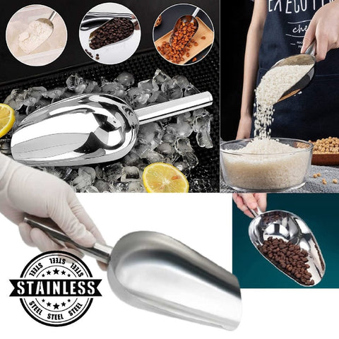 Large 30cm Stainless Steel Food Scoop Ice Scooper Metal Food Candy Utility Scoop