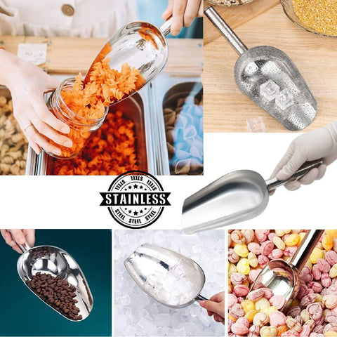 Large 30cm Stainless Steel Food Scoop Ice Scooper Metal Food Candy Utility Scoop