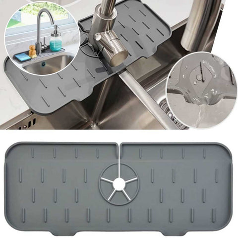 Large Kitchen Sink Mixer Tap Mat Bathroom Taps Silicone Splash Mat Guard