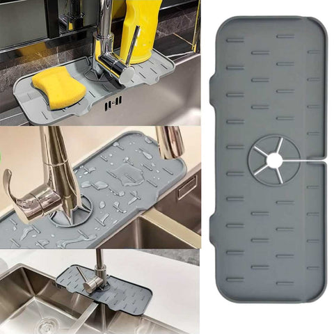 Large Kitchen Sink Mixer Tap Mat Bathroom Taps Silicone Splash Mat Guard