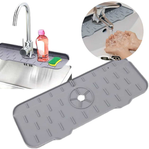Large Kitchen Sink Mixer Tap Mat Bathroom Taps Silicone Splash Mat Guard