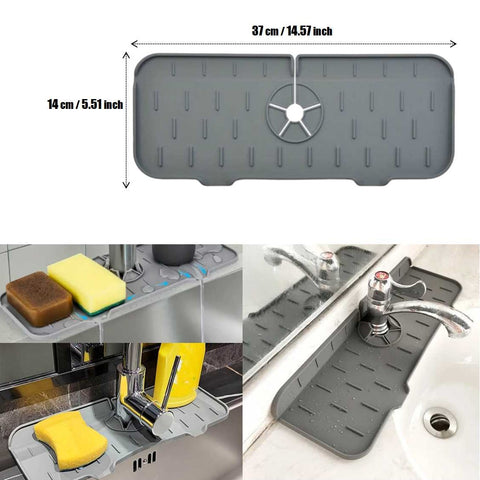 Large Kitchen Sink Mixer Tap Mat Bathroom Taps Silicone Splash Mat Guard