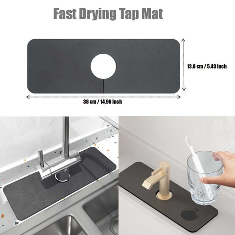 Kitchen Sink Mixer Tap Mats Super Absorbent Fast Drying Bathroom Taps Guard