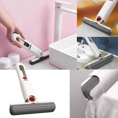 Portable Mini Sponge Mop Self-Squeeze No-Hand Wash Multi-Use Cleaning Tool