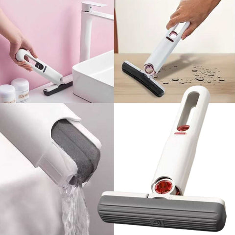 Portable Mini Sponge Mop Self-Squeeze No-Hand Wash Multi-Use Cleaning Tool
